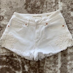 White high waist shorts